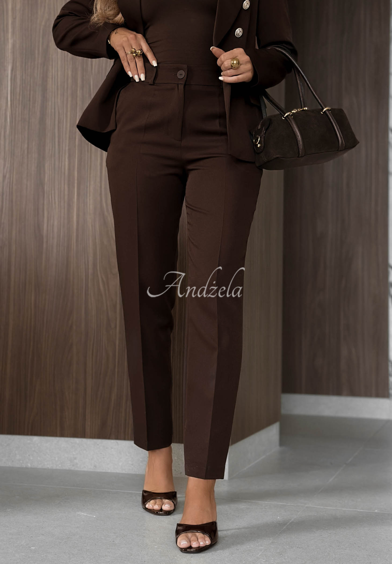 Pantaloni eleganți tip țigaretă din vâscoză Endless Class
