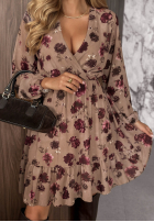 Rochie midi cu modele Classic Muse negru-albă