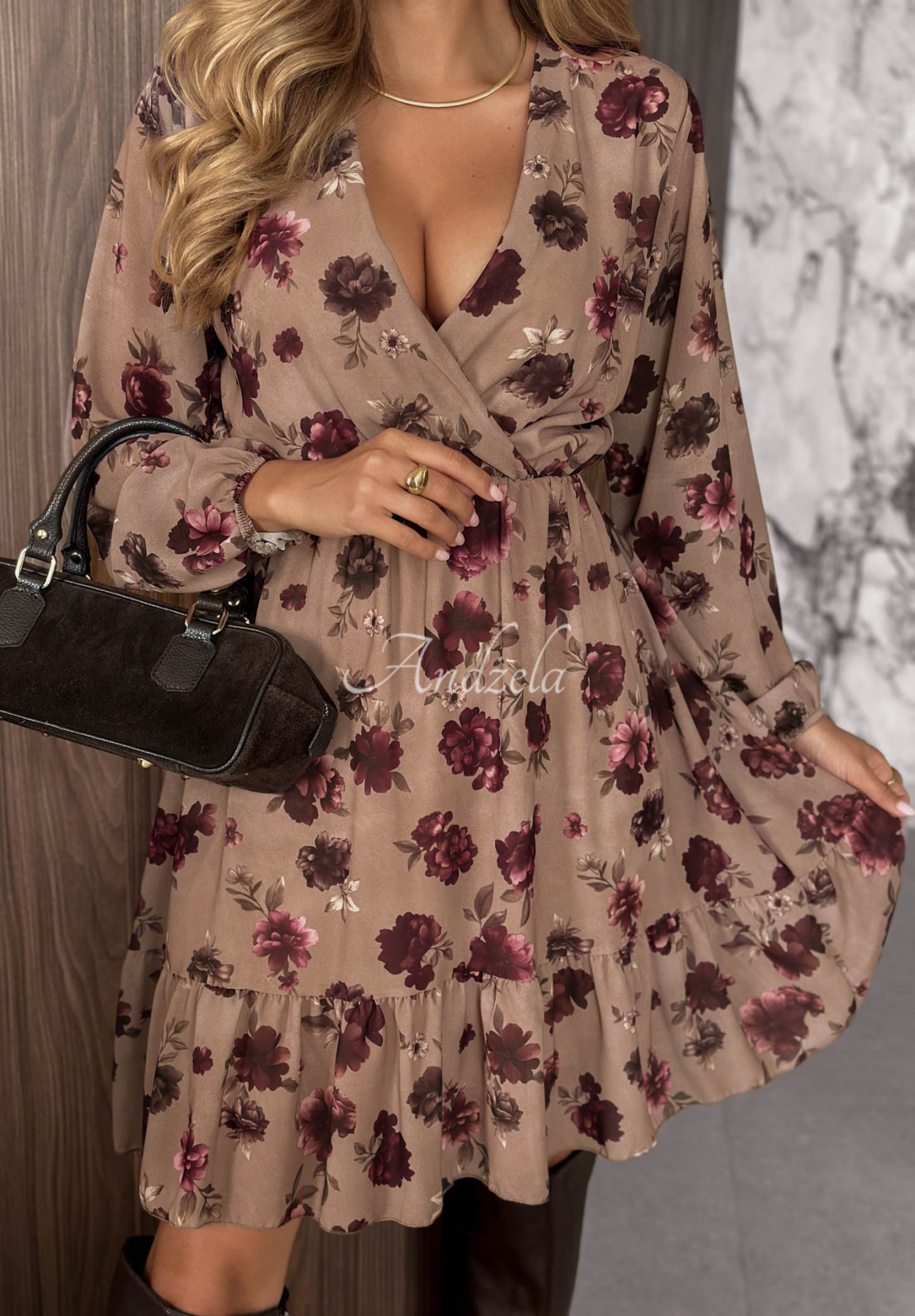 Rochie mini cu imprimeu floral Classic Muse
