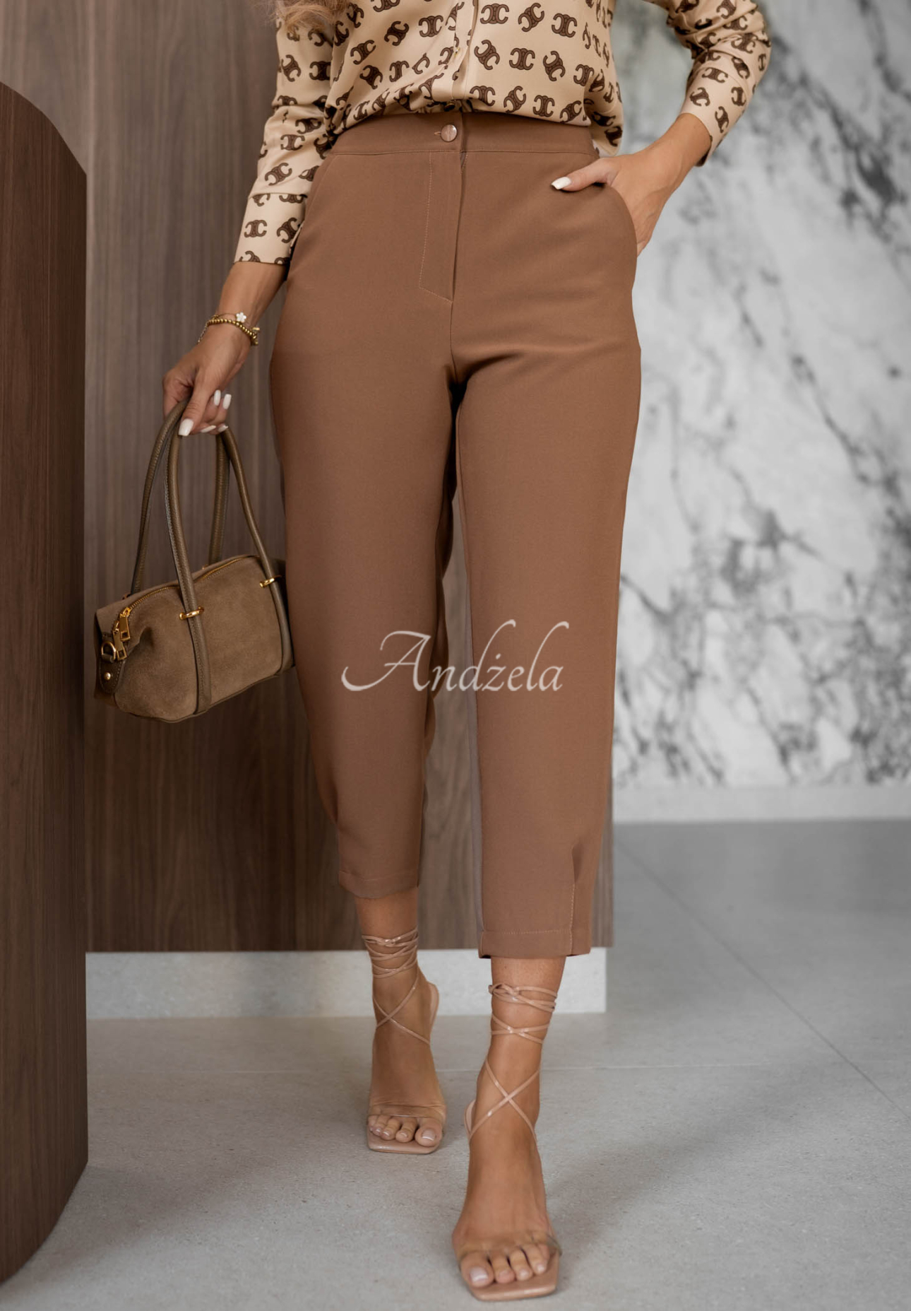 Pantaloni eleganți tip țigaretă din viscoză Laura