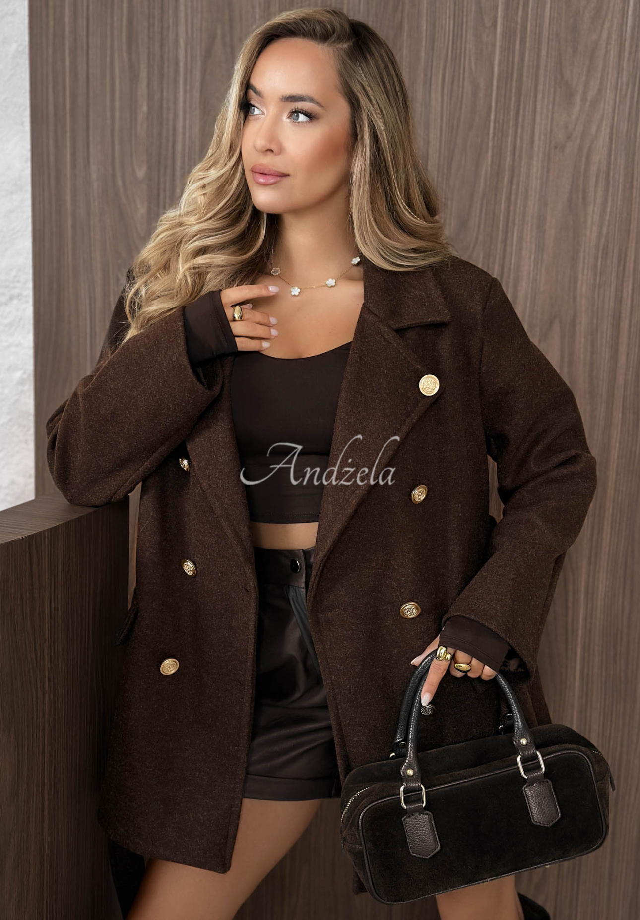 Pardesiu cu două rânduri de nasturi și curea Autumn Secret