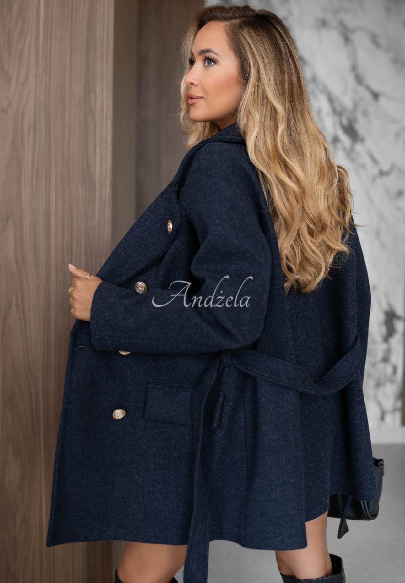 Pardesiu cu două rânduri de nasturi și curea Autumn Secret