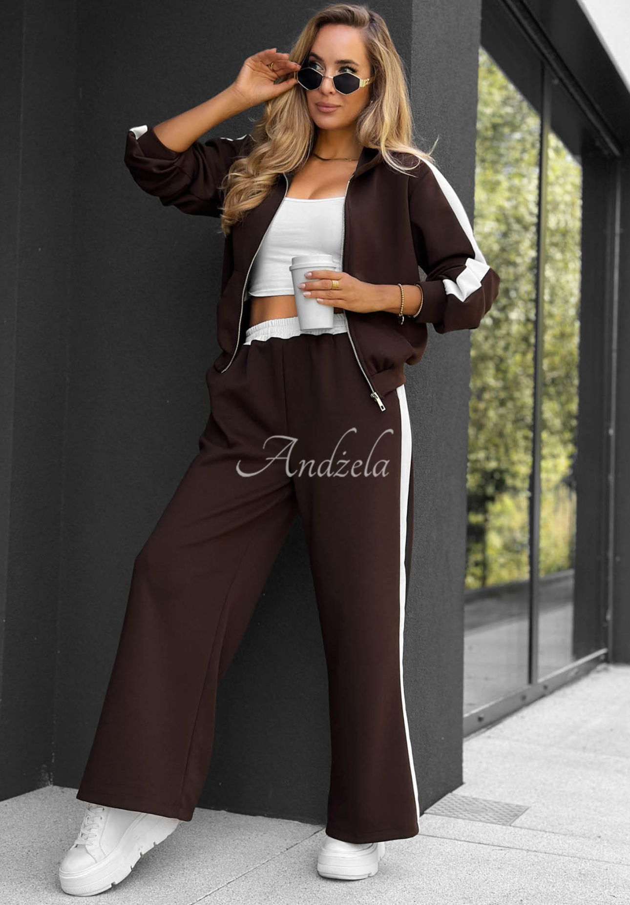 Set de trening cu hanorac și pantaloni cu lampasuri Lazy Sunday