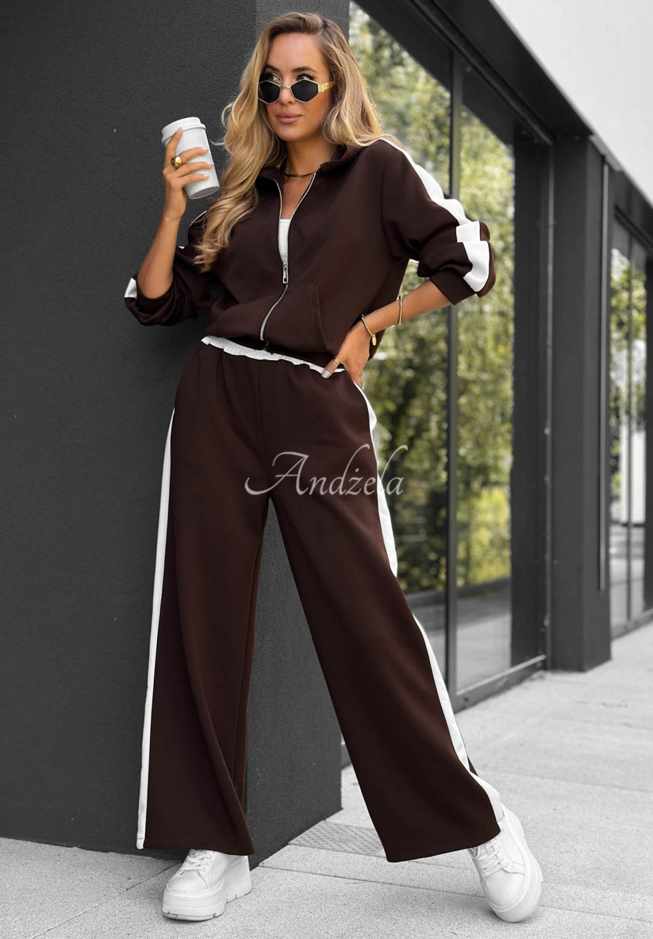 Set de trening cu hanorac și pantaloni cu lampasuri Lazy Sunday