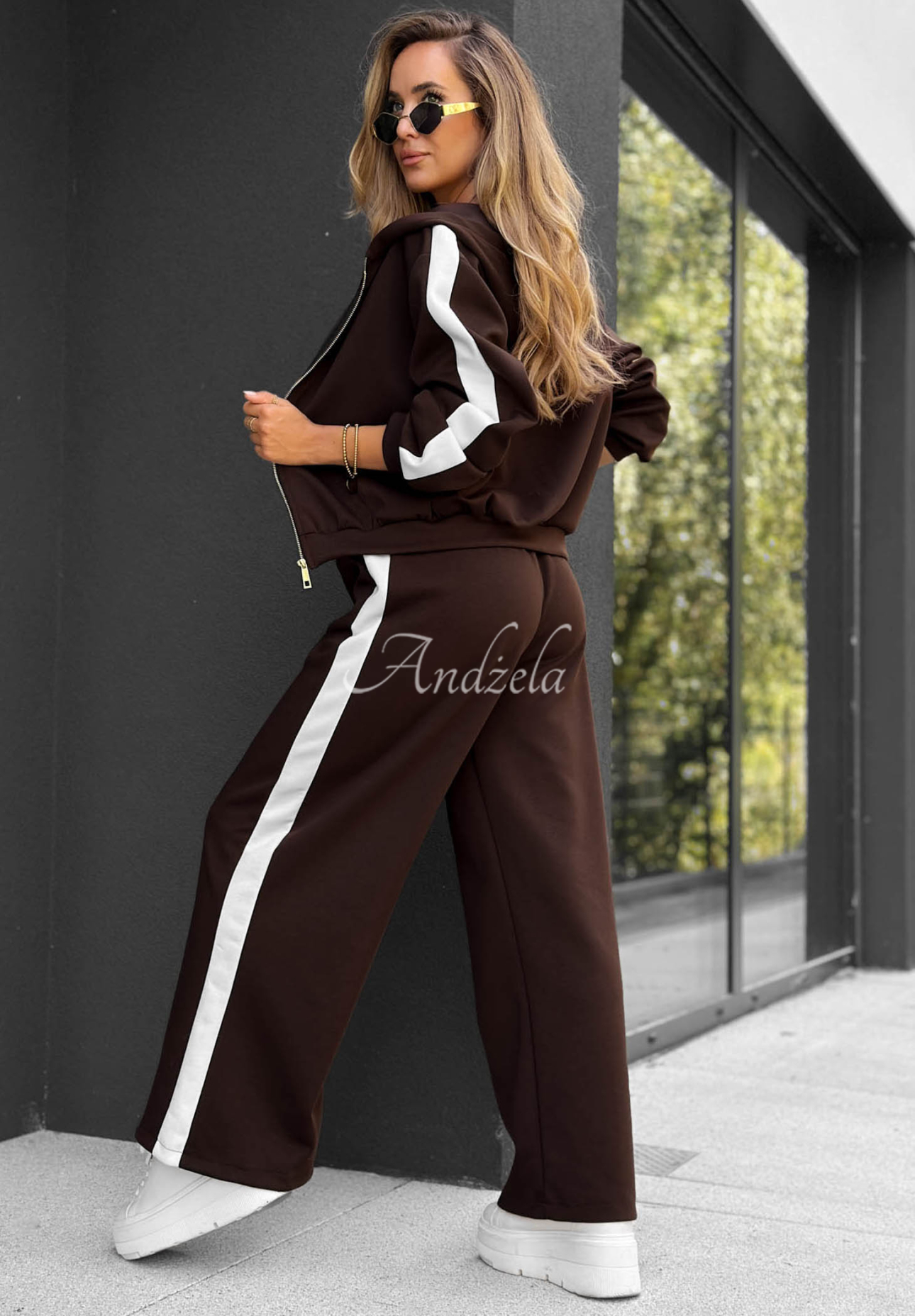 Set de trening cu hanorac și pantaloni cu lampasuri Lazy Sunday