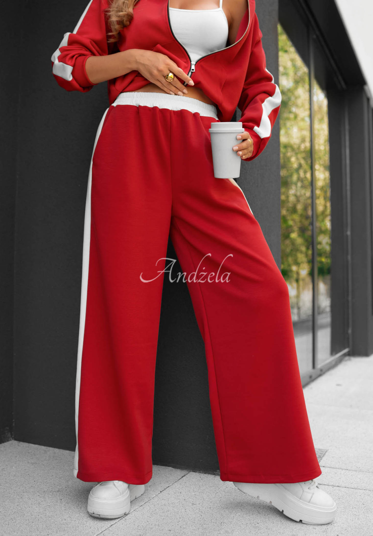 Set de trening cu hanorac și pantaloni cu lampasuri Lazy Sunday