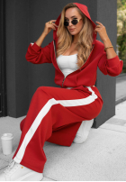 Compleu de trening Hanorac i Pantaloni z lampasem Lazy Sunday roșu