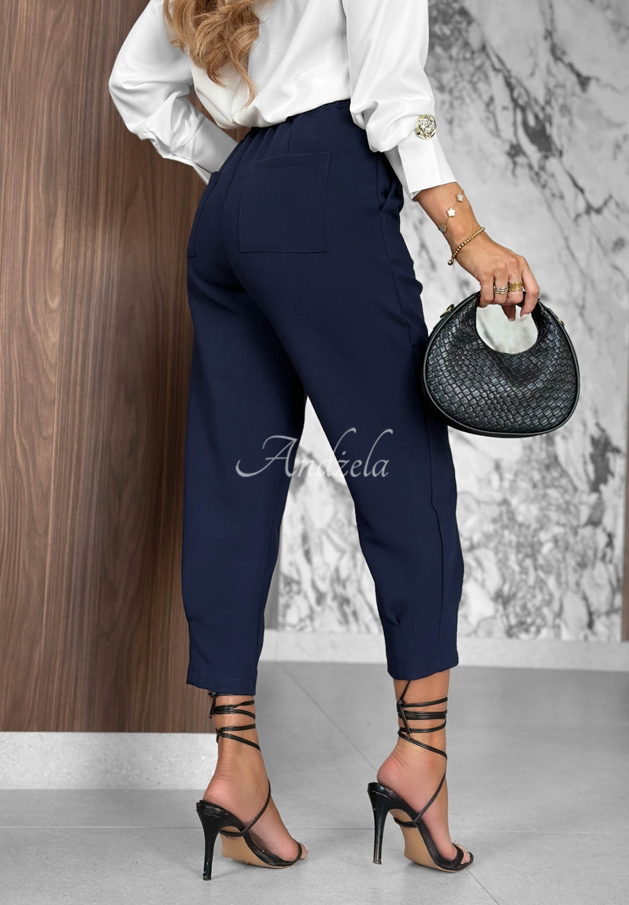 Pantaloni eleganți tip țigaretă din viscoză Laura