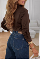 clasic elegancka Cămașă z bawełny Pearl Cove ciocolatie