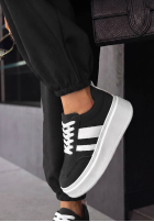 zamszowe Adidași Start With Forever negru-białe