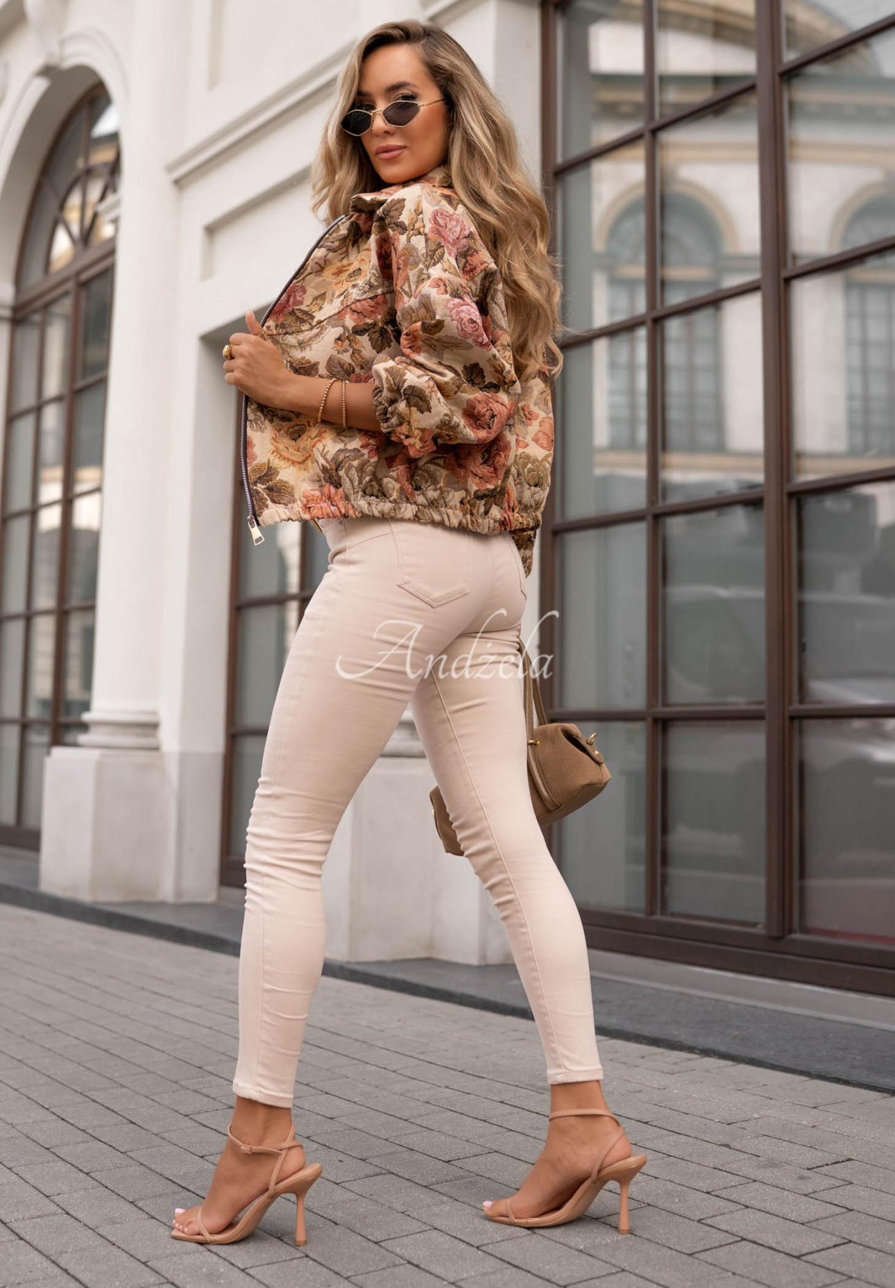 Geacă bomber din jacard cu imprimeu floral Secret Bloom