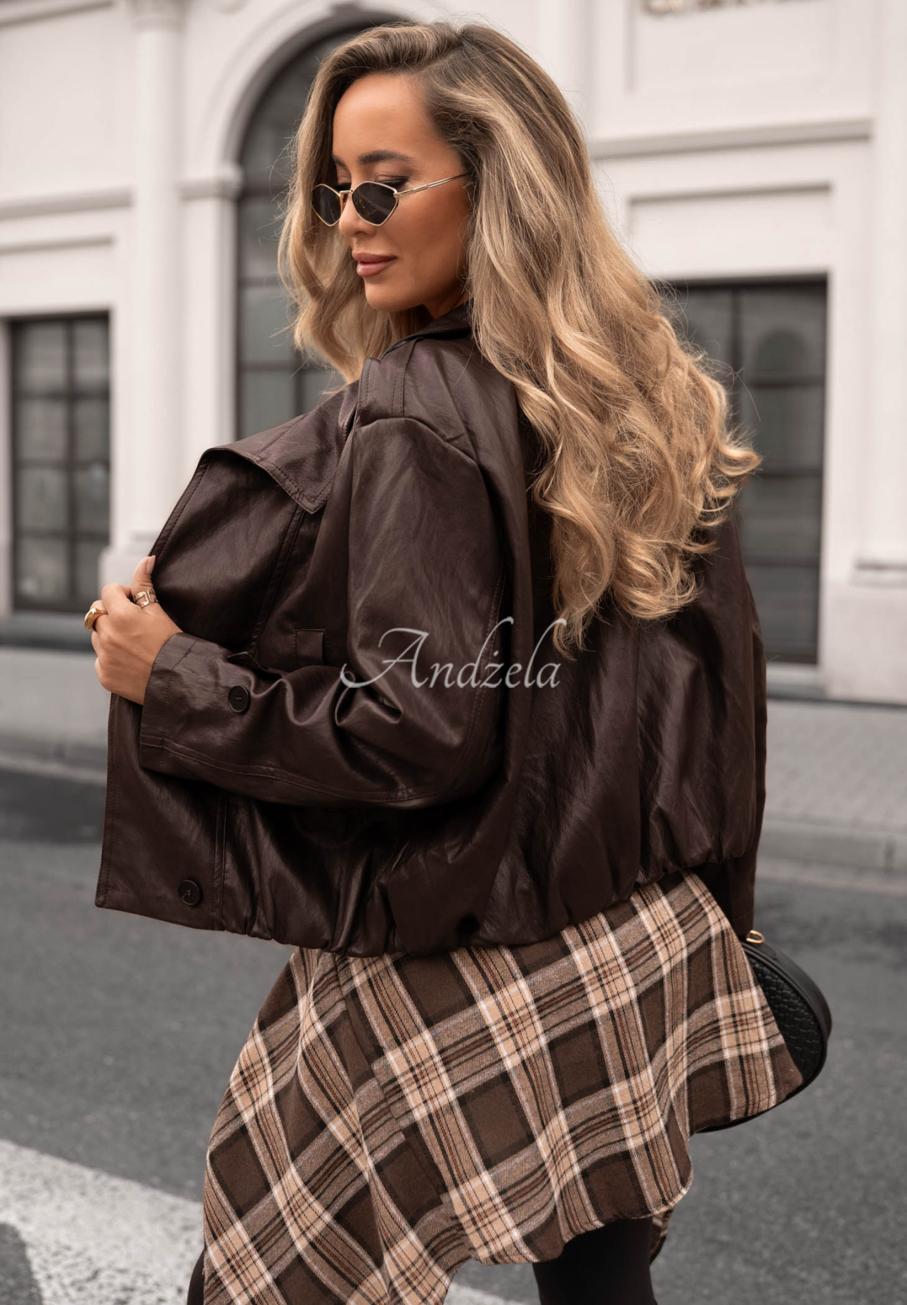 Geacă bomber din piele Midnight Walk