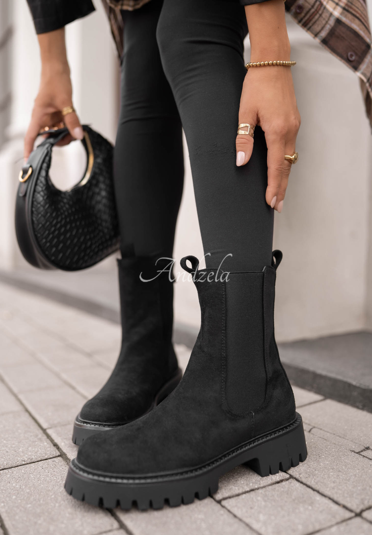 Botine din piele întoarsă Timeless Step