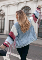din denim Geacă katana ze sweterkowymi rękawami Modern Knit albastru deschis