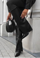 Lungi skórzane Cizme Modern Grace negre