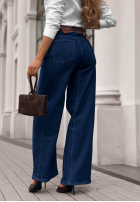 Pantaloni din denim z paskiem Urban Flam bluemarin