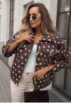 Scurtă pikowana Geacă w Buline Autumn Dots ciocolatie