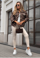 Scurtă pikowana Geacă w Buline Autumn Dots ciocolatie