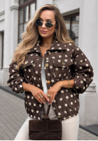 Scurtă pikowana Geacă w Buline Autumn Dots ciocolatie