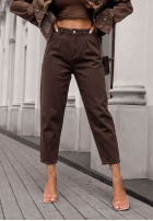 Pantaloni din denim mom fit Lost Message ciocolatii