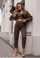 Pantaloni din denim mom fit Lost Message ciocolatii