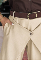 Bawełniane Pantaloni z paskiem Cozy Trails ciocolatii