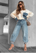 Pantaloni din denim banana Fall Ready ciocolatii
