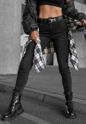 Blugi skinny cu curea Lucky You