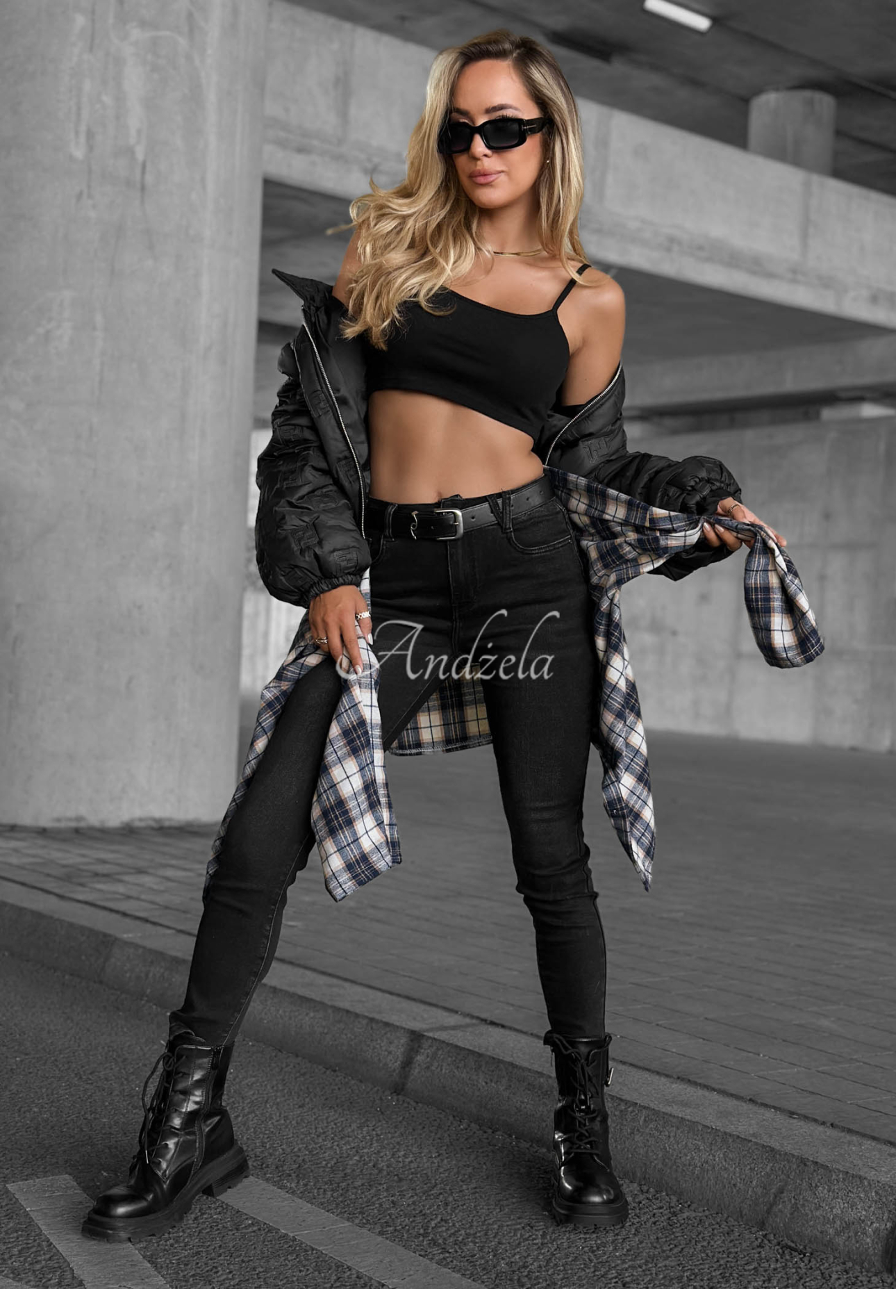 Blugi skinny cu curea Lucky You