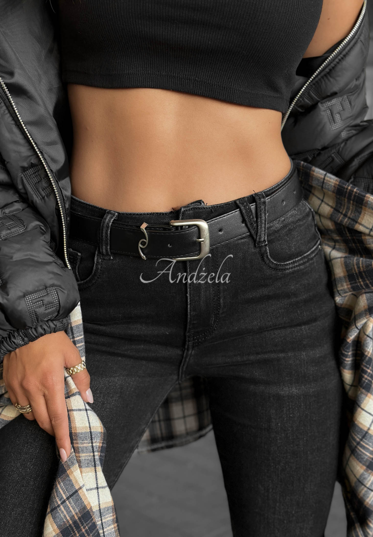 Blugi skinny cu curea Lucky You