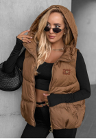 Pikowana Vestă z kapturem Cinnamon Sky negru