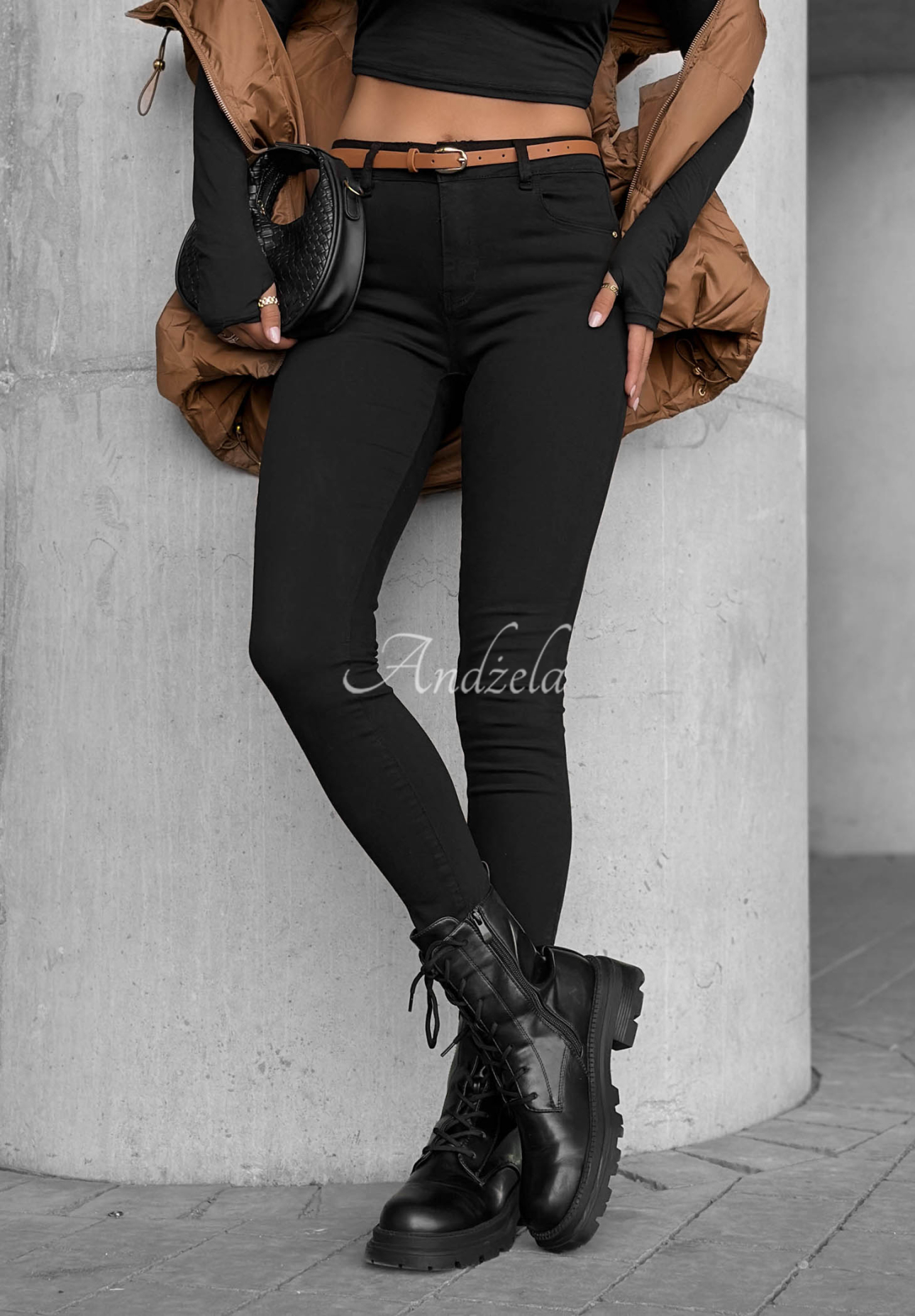 Blugi skinny cu curea Take Care