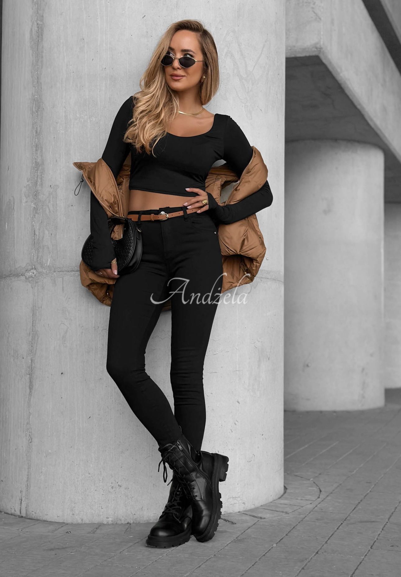 Blugi skinny cu curea Take Care