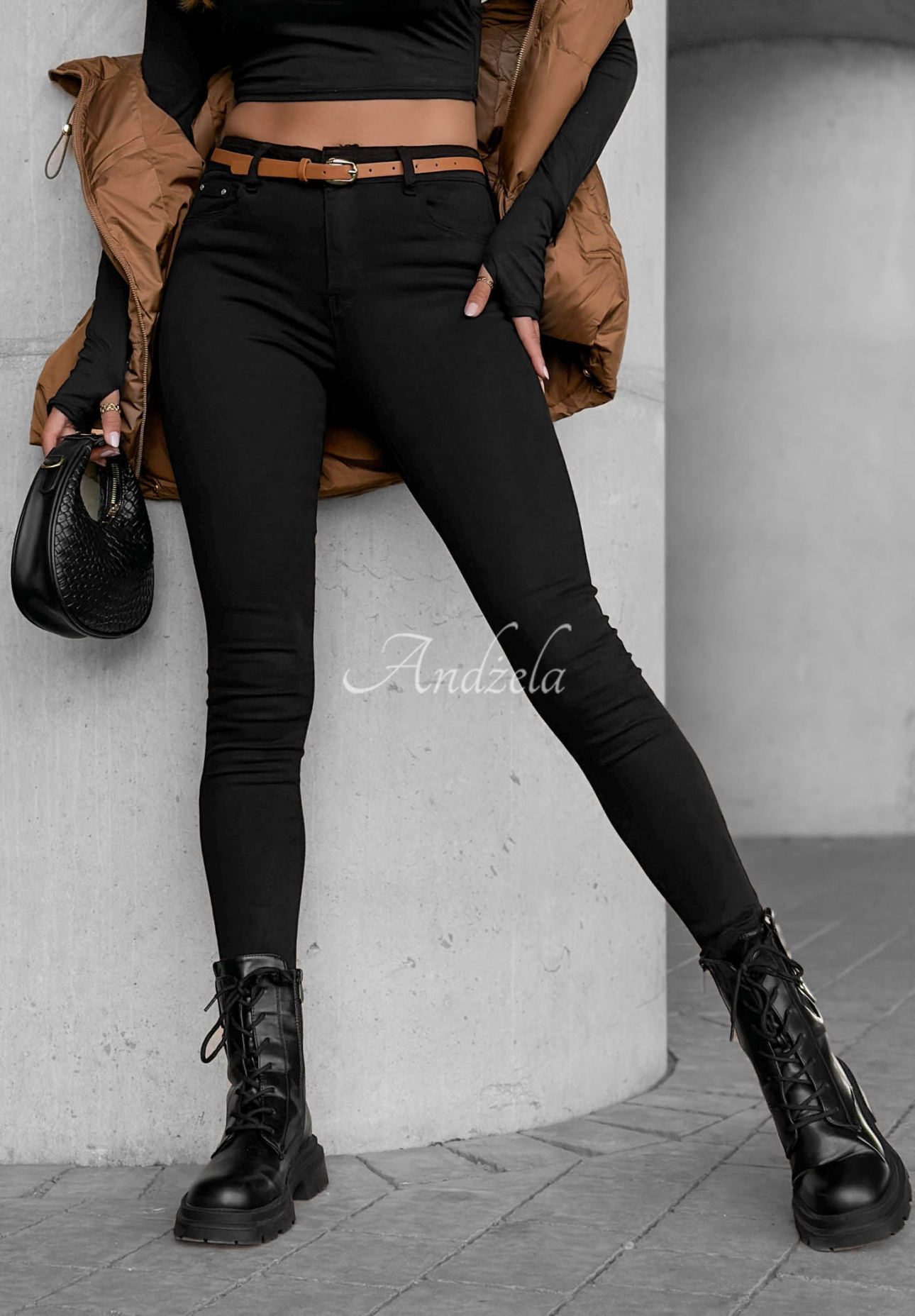 Blugi skinny cu curea Take Care