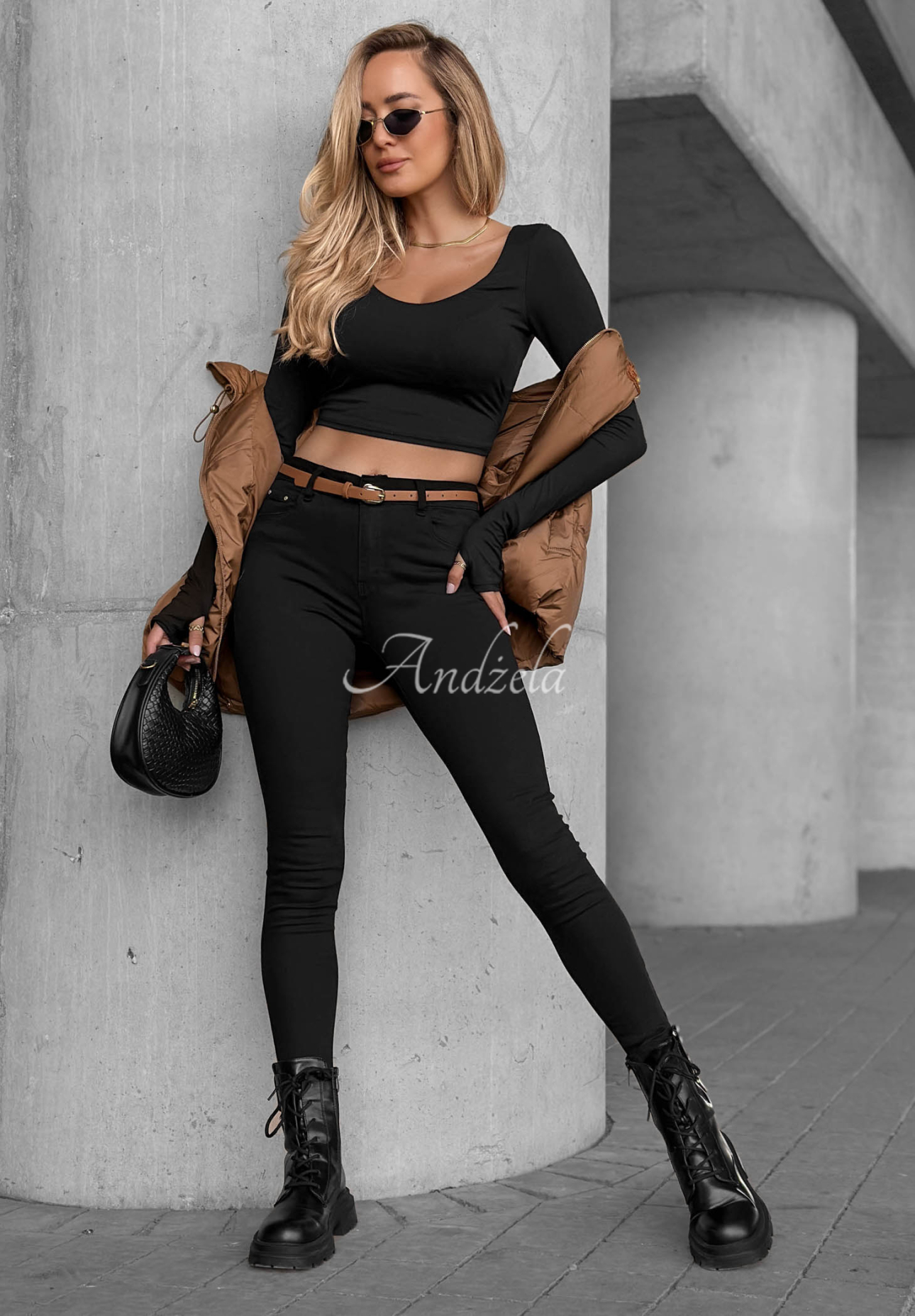 Blugi skinny cu curea Take Care