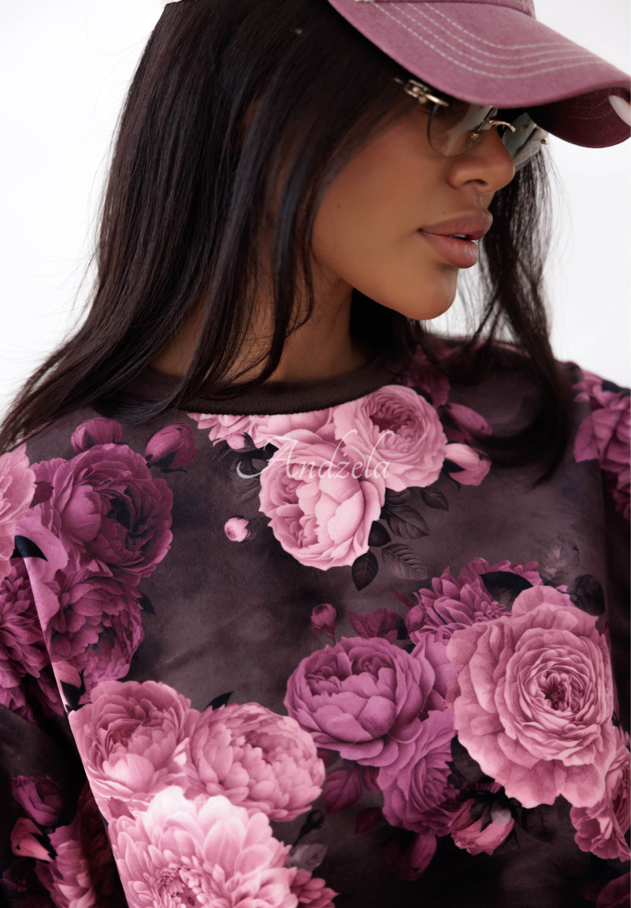 Set de trening din catifea cu bumbac și imprimeu floral Floral Kiss
