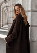 Cardigan lung oversize cu buzunare Marbelio