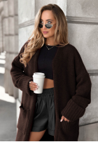Cardigan lung oversize cu buzunare Marbelio
