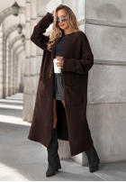 Cardigan lung oversize cu buzunare Marbelio