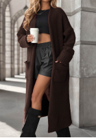 Cardigan lung oversize cu buzunare Marbelio