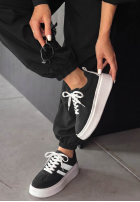 zamszowe Adidași Start With Forever negru-białe