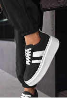 zamszowe Adidași Start With Forever negru-białe