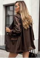 Skórzana Sacou z zapięciem Sassy Fall ciocolatie