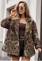 Żakardowa Sacou oversize cu modele Milan Muse kaki