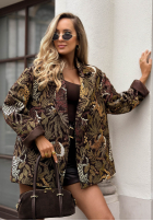 Żakardowa Sacou oversize cu modele Milan Muse kaki