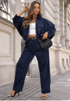 Pantaloni z paskiem Grey Skies bluemarin