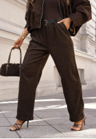 Pantaloni z paskiem Grey Skies ciocolatii