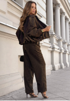 Pantaloni z paskiem Grey Skies ciocolatii