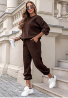 Sztruksowy Compleu de trening Hanorac i Pantaloni Living Soft ciocolatiu