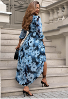 Kwiecista Rochie midi z dekoltem Moon Avenue albastră